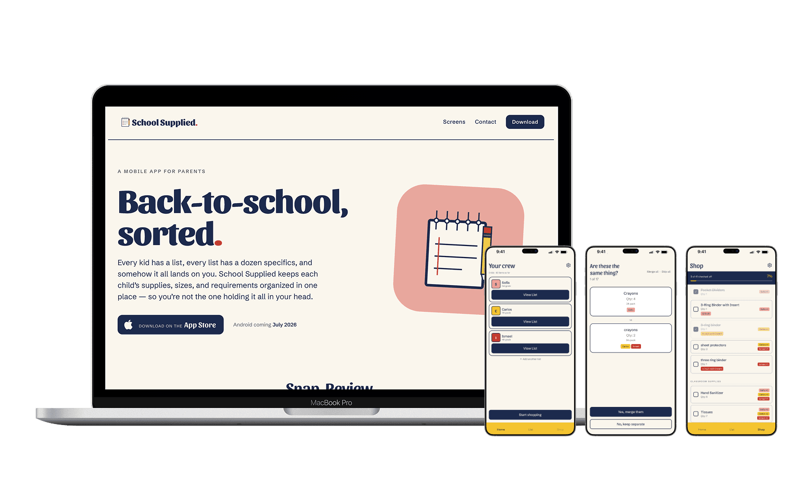 School Supplied app